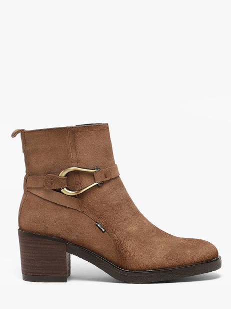 Bottines à Talon En Cuir Dorking Beige women CA