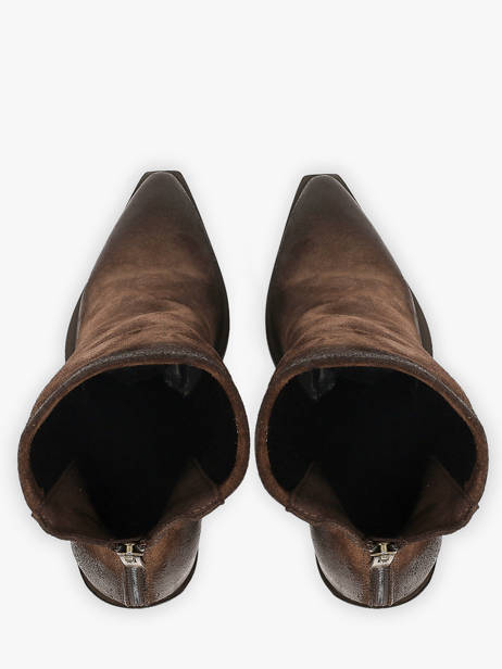 Santiags à Talon En Cuir Metisse Marron women XD2416 vue secondaire 3