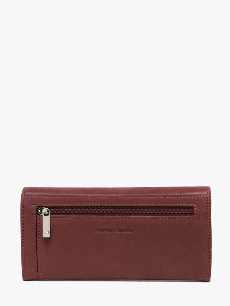 Portefeuille Glossy Cuir Nubuck Nathan baume Rouge dynasty NG vue secondaire 2