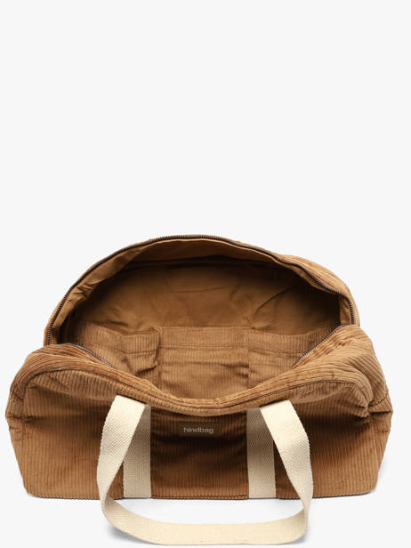 Sac Porté épaule Velours Velours Côtelé Hindbag Marron velours V vue secondaire 2