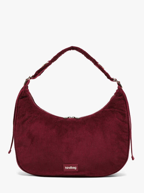 Sac Porté épaule Bianca Velours Côtelé Hindbag Rouge velours V