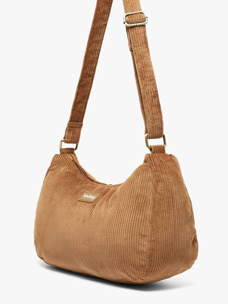 Sac Bandoulière Rosa Velours Côtelé Hindbag Marron velours V vue secondaire 1