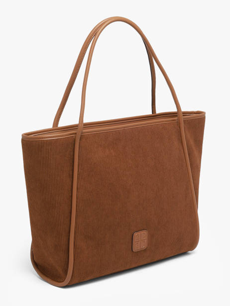 Sac Shopping Verona Velours Côtelé Laurent david Marron ld bags 111 vue secondaire 2