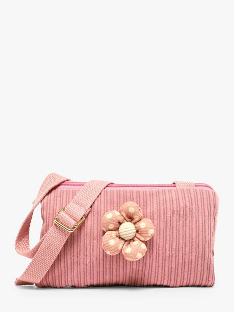 Kids' Crossbody Bag Flower Corduroy Le voyage en panier Pink kids AHP350