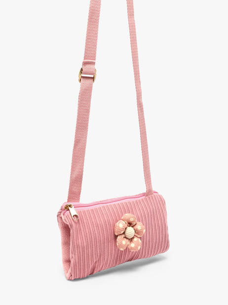 Kids' Crossbody Bag Flower Corduroy Le voyage en panier Pink kids AHP350 other view 1