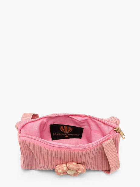 Kids' Crossbody Bag Flower Corduroy Le voyage en panier Pink kids AHP350 other view 2
