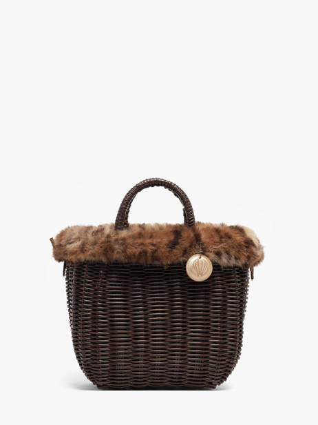 Small Doudou Basket Bag Leopard Le voyage en panier Brown doudou S