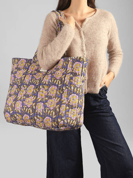 A4 Size Shoulder Bag Cabas Cotton Byzantine Multicolor cabas 113 other view 1
