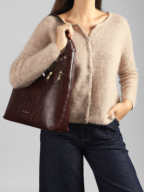 Sac Cabas Lauren Effet Croco Laurent david Rouge ld bags 52 vue secondaire 1
