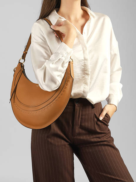 Sac Hobo M Zippé Hobohème Cuir Lancel Marron hoboheme A14217 vue secondaire 1