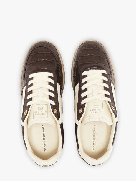 Sneakers In Leather Tommy hilfiger Brown women 97730HK other view 3