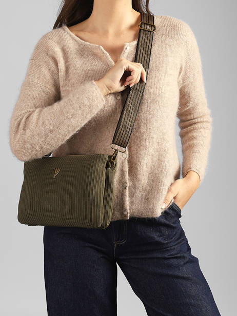 Shoulder Bag Velours Le voyage en panier Green velours AHP309 other view 1