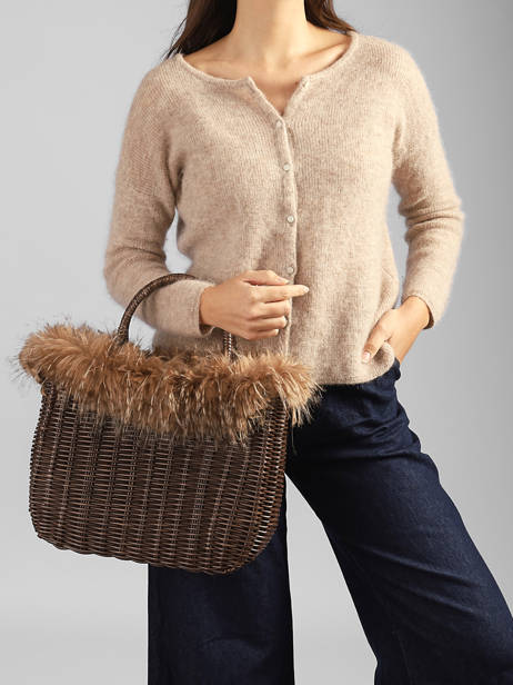 Medium Doudou Basket Bag Partridge Effect Le voyage en panier Beige doudou M other view 1