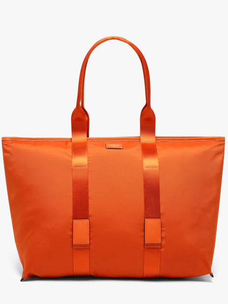 Sac Cabas Zippé L Mistral Rollable Nylon Et Cuir Lancel Orange mistral A13996