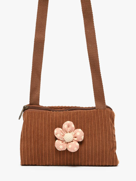 Sac Bandoulière Enfant Fleur Velours Côtelé Le voyage en panier Marron kids AHP350 vue secondaire 1