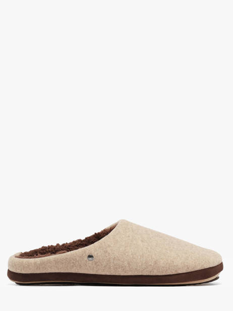 Chaussons Isotoner Beige men 98279 vue secondaire 3