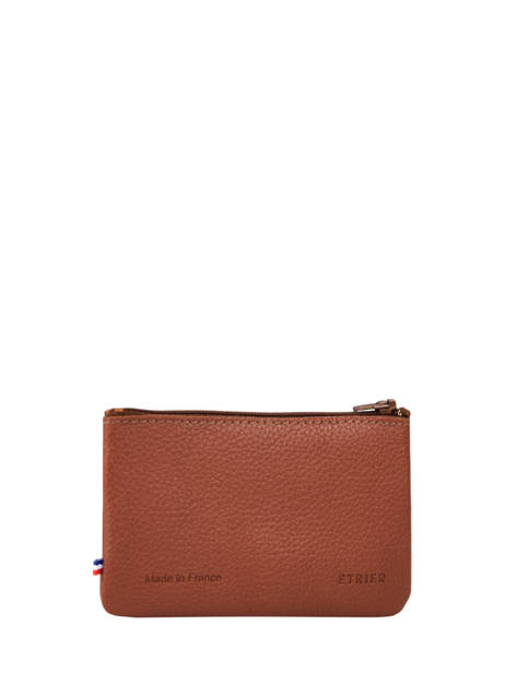 Coin Purse Madras Leather Etrier Brown madras EMAD612 other view 2