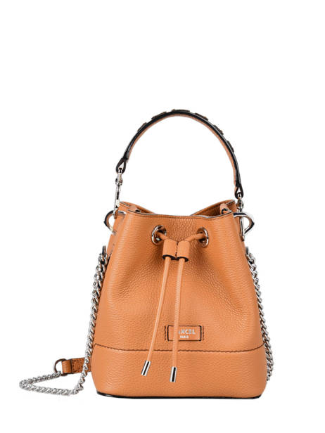 Leather Ninon Mini Bucket Bag Lancel Brown ninon A11466 other view 1