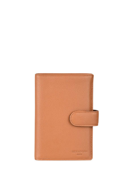 Card Holder Leather Hexagona Brown confort 467282