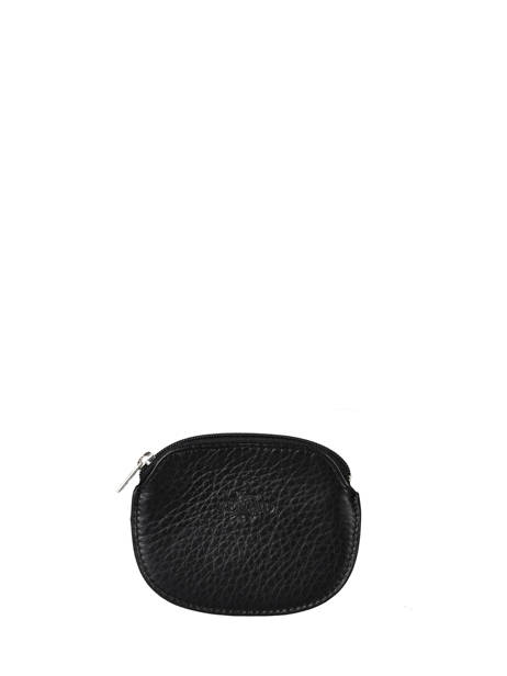 Leather Foulonné Zip Coin Purse Yves renard Black foulonne 23A2