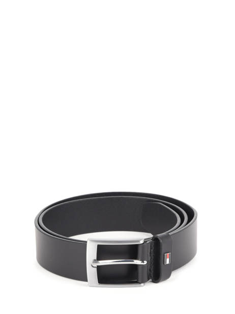 Leather Men's Belt Tommy hilfiger Black belt AM08470