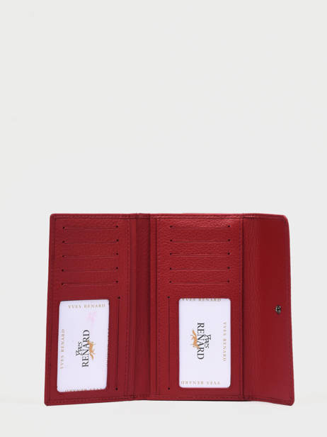 Leather Foulonné Wallet Yves renard Red foulonne 29439 other view 1