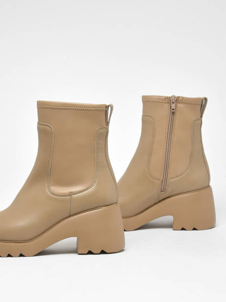 Bottines Link En Cuir Unisa Beige women LINK vue secondaire 1