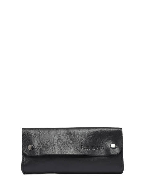 Pouch Leather Paul marius Black vintage TROUSSE