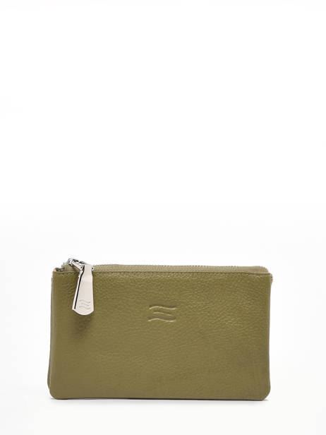 Leather Caviar Wallet Crinkles Green caviar 14196