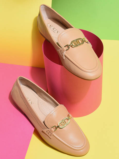 Moccasins Averi In Leather Lauren ralph lauren Beige women 83498310 other view 1