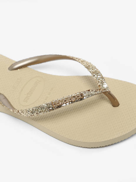 Slim Glitter Ii Flip Flops Havaianas Beige women 4146975F other view 1